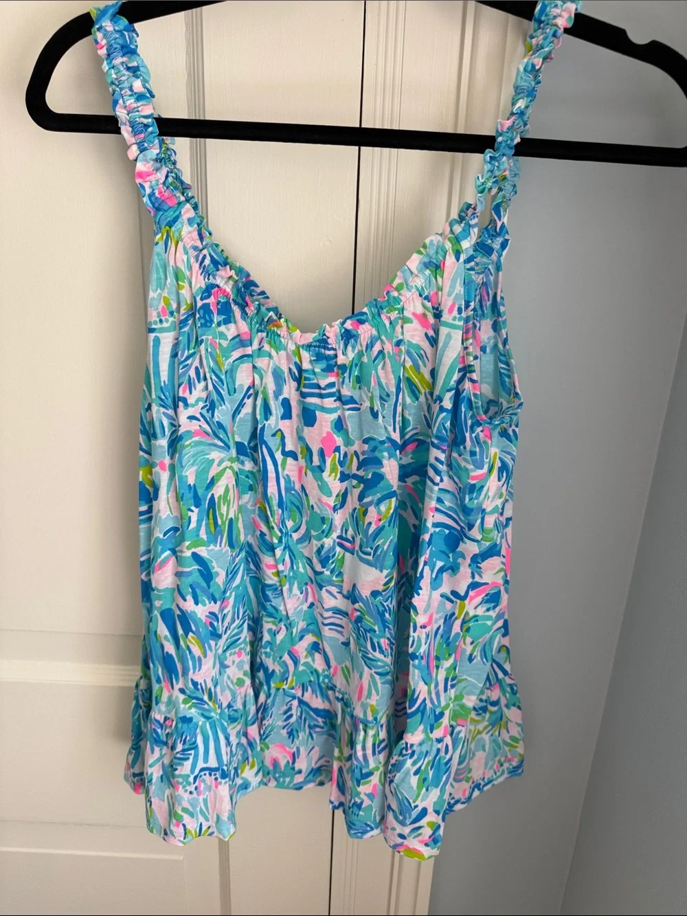 Lilly Pulitzer Multicolor Tropical Ruffle Strap Tank - Picture 1 of 2